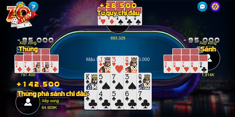 Những chiến thuật xếp bài hiệu quả trong game bài Mậu Binh